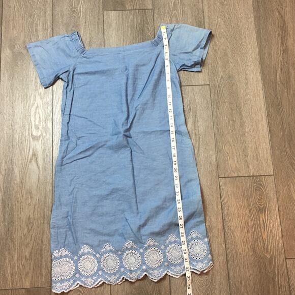 Maison Jules Light Denim flower Dress Size Medium - Picture 7 of 9